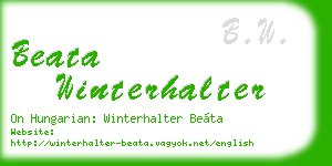 beata winterhalter business card