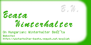 beata winterhalter business card